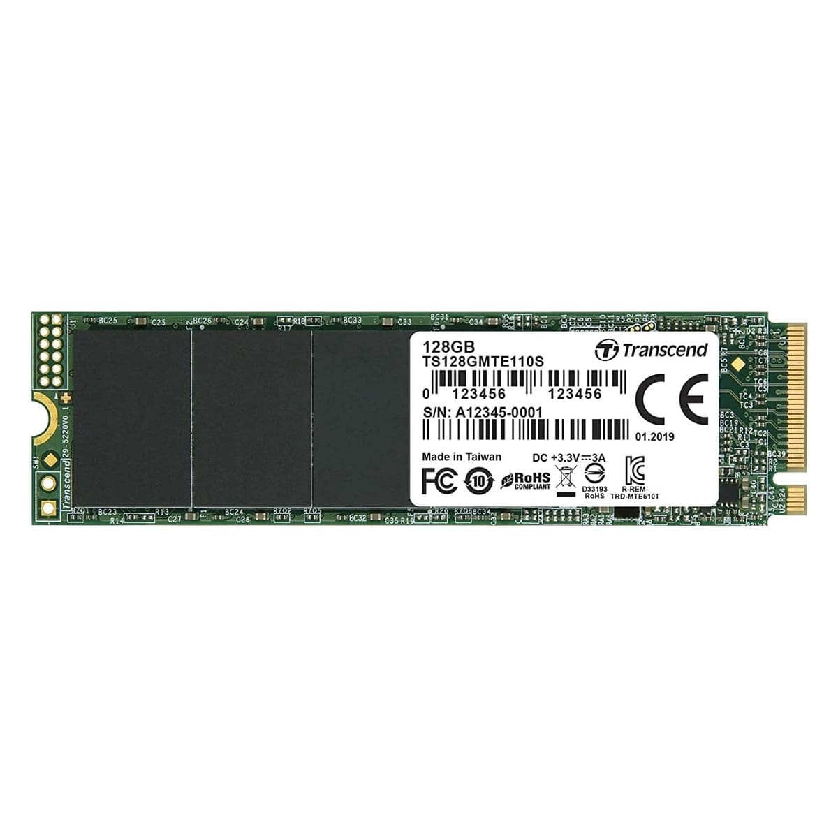 128GB Transcend MTE110S PCI E M.2 2280 NVMe Solid State Drive