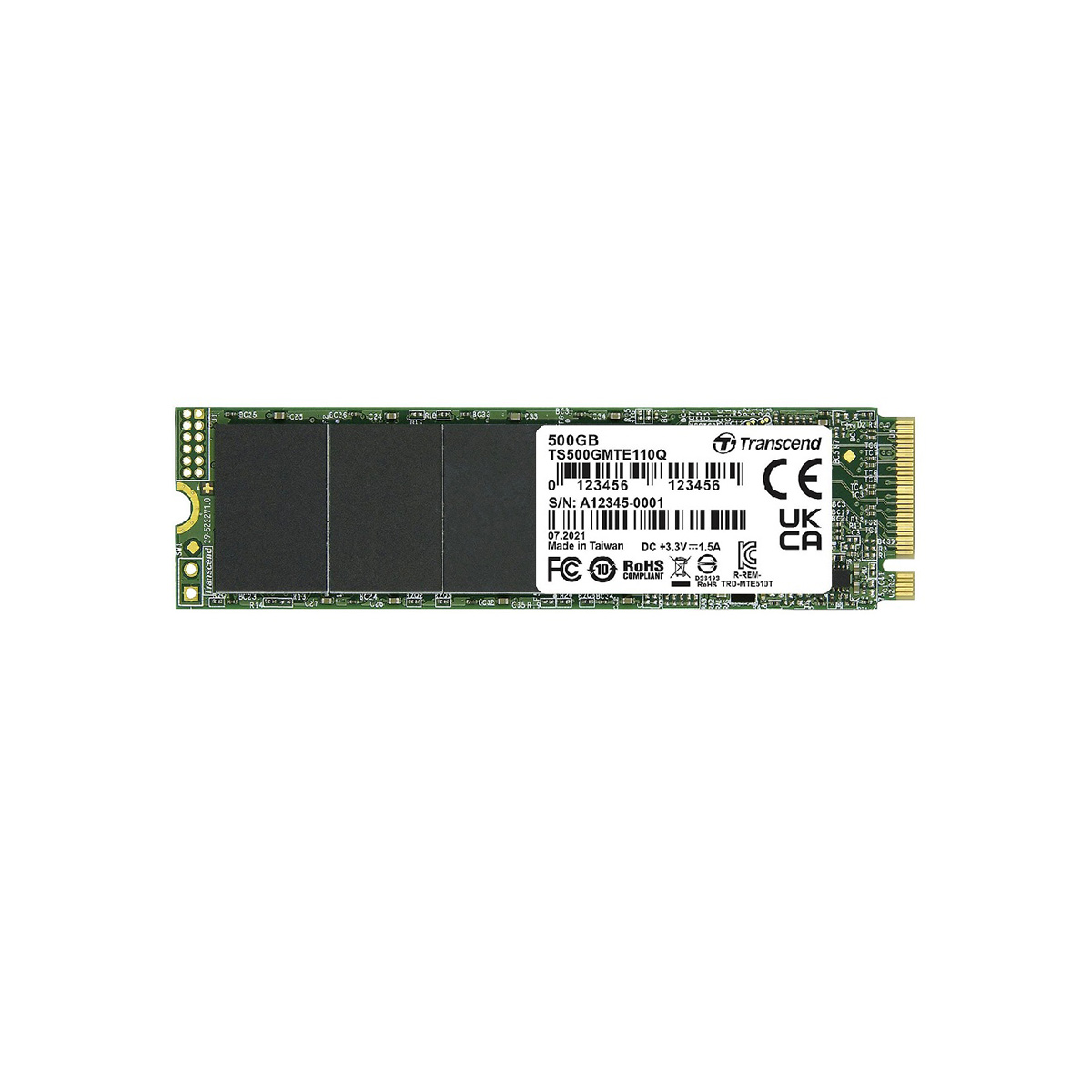 500GB Transcend MTE110Q NVMe M.2 2280 PCI-E GEN 3x4 Solid State 