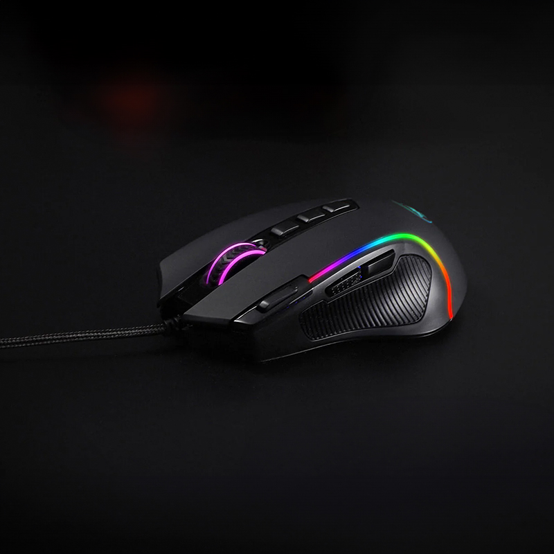 REDRAGON PREDATOR 4000DPI RGB Ergo Gaming Mouse - Black - Image 5