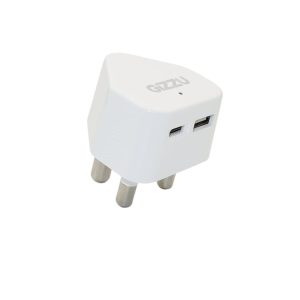 GIZZU Fast Charge Wall Charger Type C 20W & USB – 3 Prong Round Plug