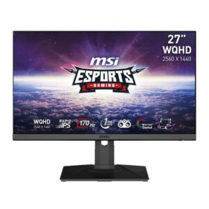 27″ MSI G272QPF Gaming Monitor 2560 x 1440 (QHD) Rapid IPS 1ms 170Hz G-Sync Compatible HDR Ready HDMI Displayport Tilt Swivel Height Adjustable Pivot