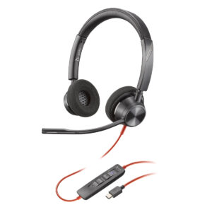 Poly Blackwire 3320 Stereo Microsoft Teams Certified USB-C Headset +USB-C/A Adapter