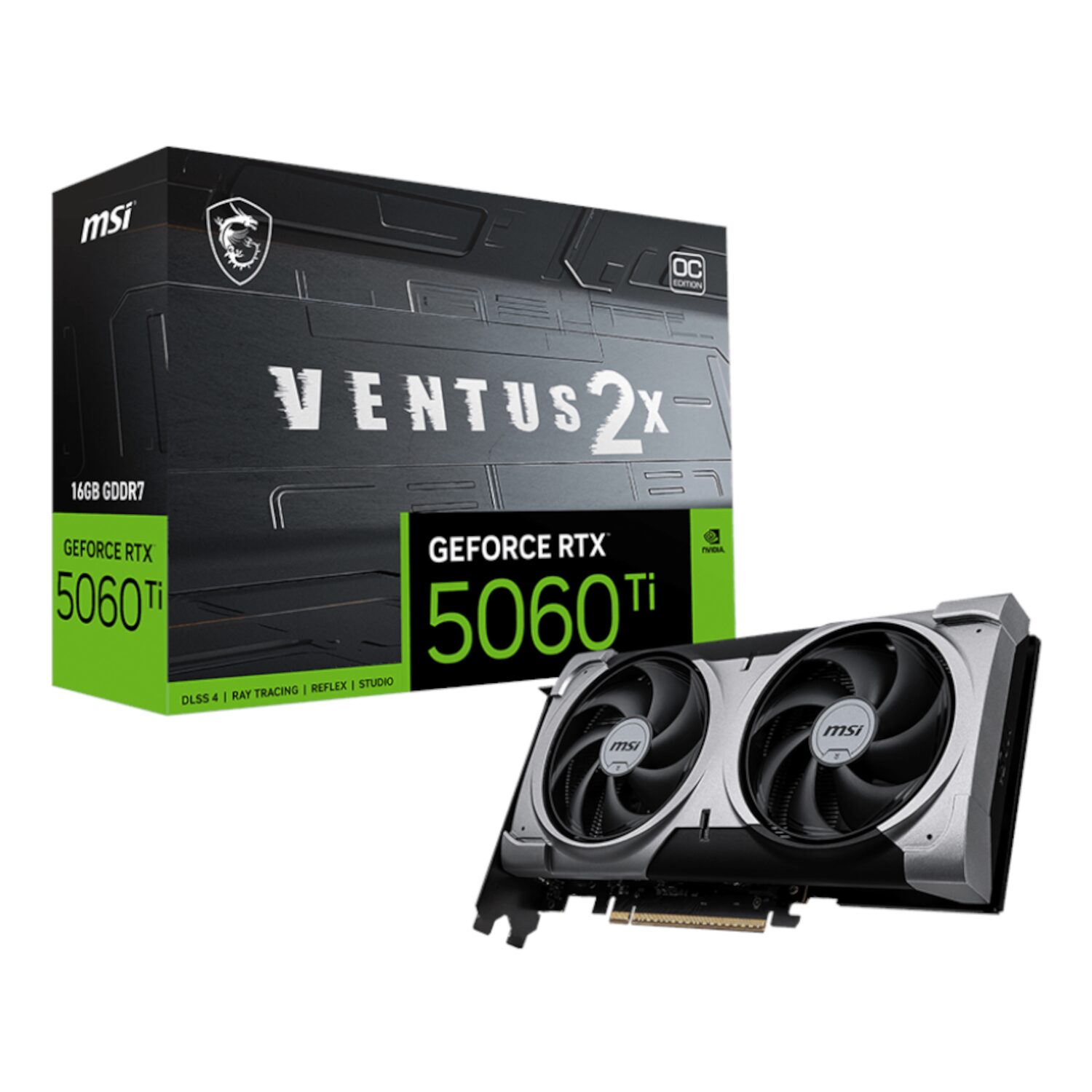 16GB MSI GeForce RTX 5060 Ti VENTUS 2X OC PLUS GDDR7 Graphics Card