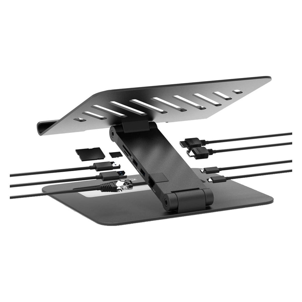 Port Design 2 in 1 USB-C Docking Station Integrated 17" Laptop Stand - Image 2