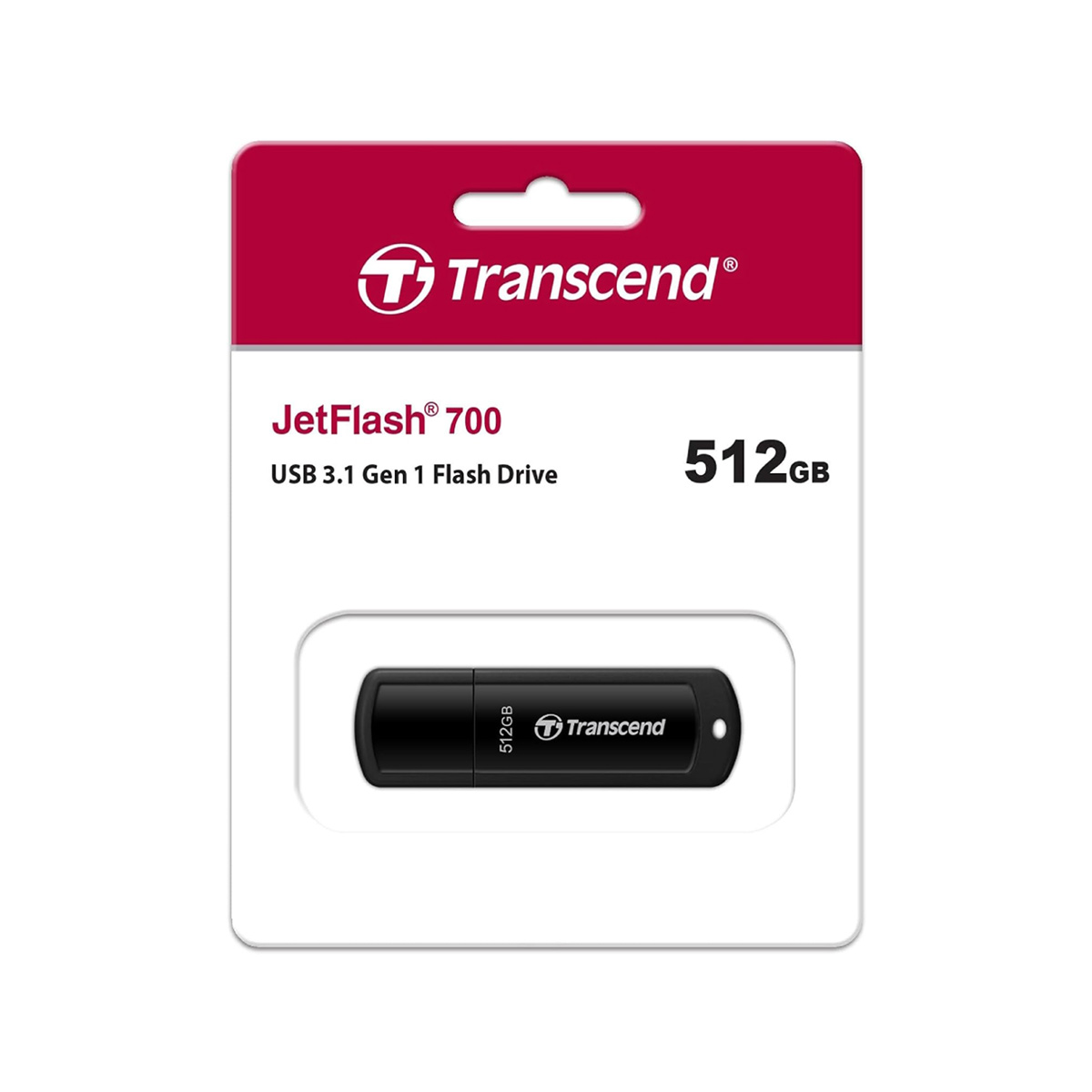 512GB Transcend JetFlash 700 USB Type-A Flash Drive Black - Image 2