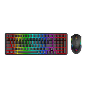 Redragon S162 RGB 3-Mode Wireless Mechanical Gaming Keyboard and Mouse Combo – Black