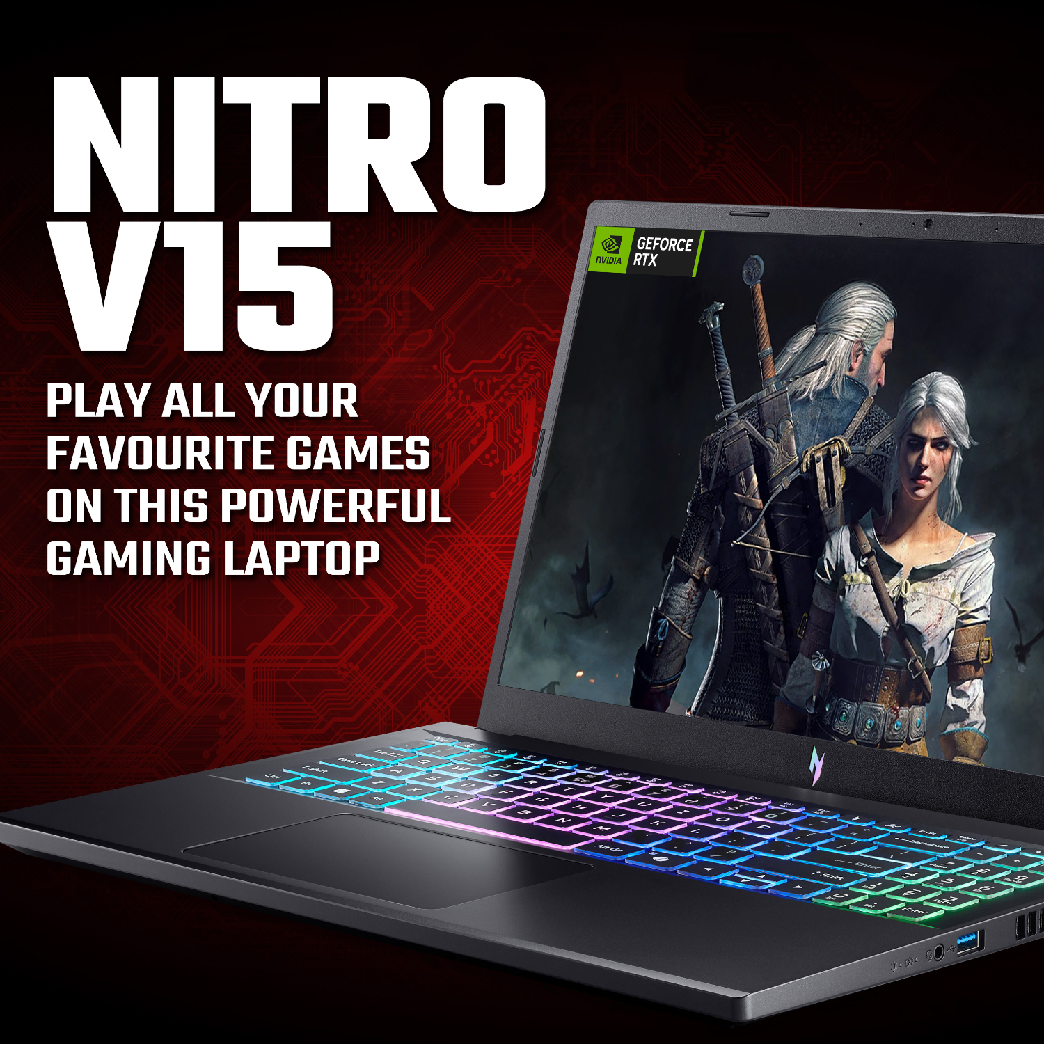 15.6" Acer NITRO V 15 Gaming Laptop | AMD Ryzen 7 | 16GB | 512GB | RTX 5060 8GB | Windows 11 Home - Image 8