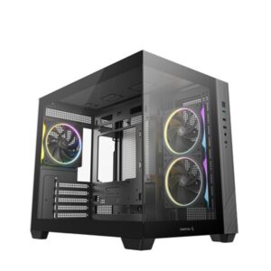 Deepcool CG330 3F Panoramic Dual-Chamber Micro-ATX Gaming Chassis – Black