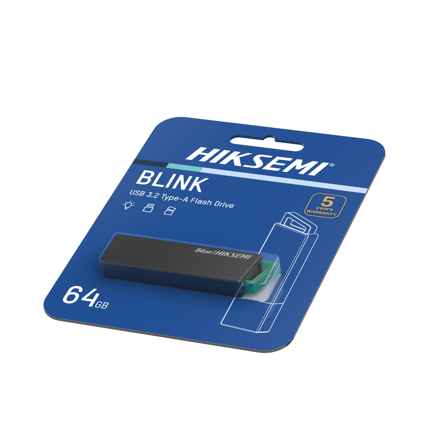 64GB Hiksemi Blink USB3.2 Flash Drive - Black - Image 5
